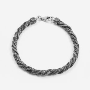 BRACCIALE TRECCIA RITORTA IN ARGENTO