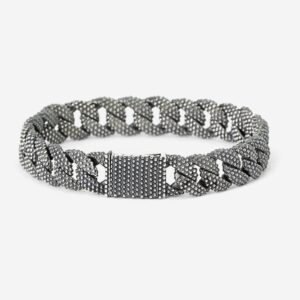 BRACCIALE GRUMETTA PICCOLA PUNTINATA IN ARGENTO