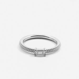 ANELLO FEDINA PUNTINATA SMALL MIRROR IN ARGENTO CON BRILLANTI