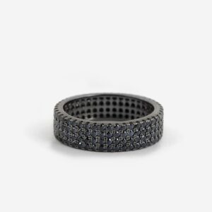 ANELLO FASCIA H6 CON ZIRCONI NERI