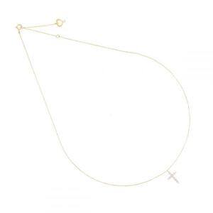 GIROCOLLO 18KT BRILLANDO CROCE BIANCA