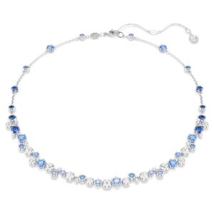 COLLANA CONSTELLA, TAGLIO MISTO BLU, PLACCATO RODIO