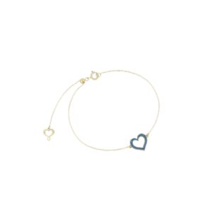 BRACCIALE 18KT CUORE TRAFORATO POLVERE BLU