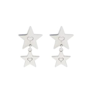 COPPIA DI ORECCHINI LOBO ARCHIVIO STELLA E PENDENTE ARGENTO