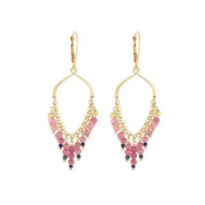 COPPIA DI ORECCHINI MONACHELLA FRANGE TORMALINA E SPINELLI