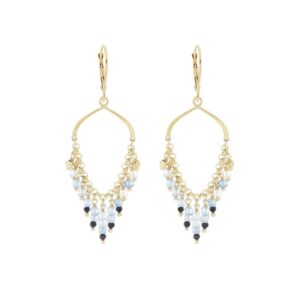 COPPIA DI ORECCHINI MONACHELLA FRANGE ACQUAMARINA E SPINELLI