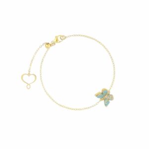 BRACCIALE FARFALLA SMALTO CELESTE
