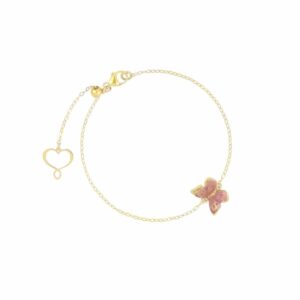 BRACCIALE FARFALLA SMALTO ROSA