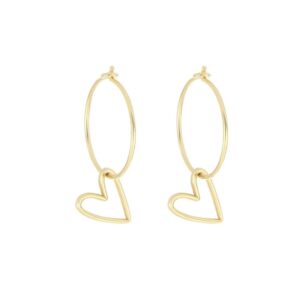 COPPIA DI ORECCHINI YOU CERCHIO 15 MM CUORE POP