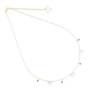 GIROCOLLO GOCCE CALCEDONIO E RUBELLITE