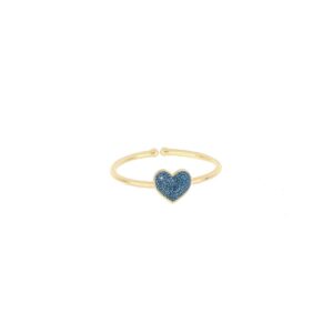 ANELLO 18KT CUORE POLVERE BLU