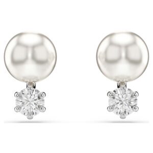 ORECCHINI A LOBO MATRIX, CRYSTAL PEARL, BIANCHI