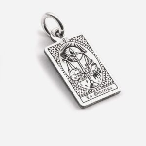 CIONDOLO CARTA TAROCCHI LA GIUSTIZIA