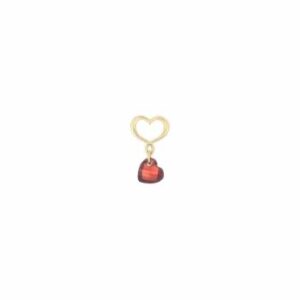 ORECCHINO 18KT CUORE NUDO ROSSO LOBO