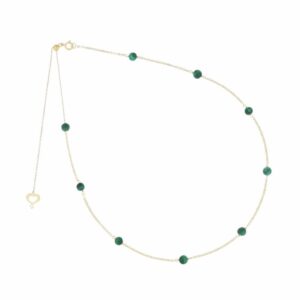 GIROCOLLO 18KT SFERE DI MALACHITE