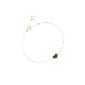 BRACCIALE 18KT CUORE MAMAN MALACHITE