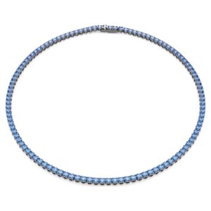 COLLANA TENNIS MATRIX, BLU PLACCATA RUTENIO